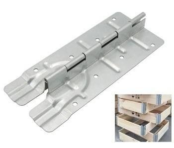 Connecteur de boîte en acier galvanisé en bois, charnière en métal, caisse pliable de 220 mm
