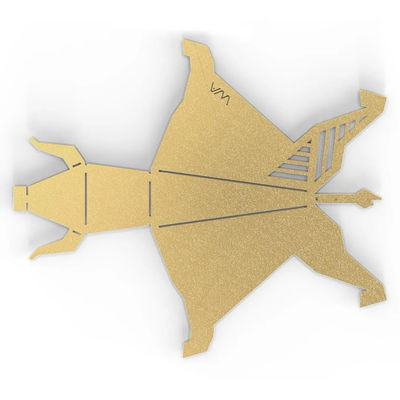OEM pièces métalliques personnalisées en tôle personnalisées coupe laser pliage en laiton Origami sculpture de taureau Art métallique moderne