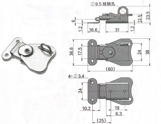 Équipement de surveillance accepté sur mesure Matériel en acier inoxydable 304 Fermeture verrouillable Papillon